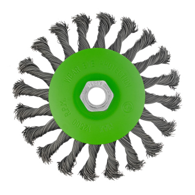 Щетка для УШМ, 125 мм, М14, "тарелка", крученая металлическая проволока Сибртех по ценам производителя в Воронеже с доставкой по всей России