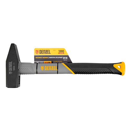 Молоток слесарный, 1000 г, кованый, фибергласовая рукоятка c TPR покрытием Denzel по ценам производителя в Воронеже с доставкой по всей России