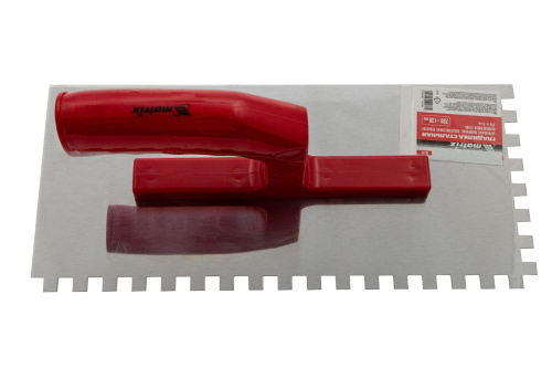 Гладилка из нержавеющей стали, 280 х 130 мм, зеркальная полировка, пластмассовая ручка, зуб 8 х 8 мм Matrix по ценам производителя в Воронеже с доставкой по всей России