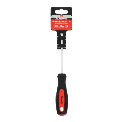 Отвертка Anti-Slip, SL5 х 100 мм, CrV, двухкомпонентная рукоятка Matrix по ценам производителя в Воронеже с доставкой по всей России