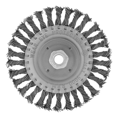Щетка для УШМ 150 мм, М14, плоская, крученая проволока 0.8 мм Matrix по ценам производителя в Воронеже с доставкой по всей России