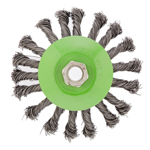 Щетка для УШМ, 115 мм, М14, "тарелка", крученая проволока 0.5 мм Сибртех по ценам производителя в Воронеже с доставкой по всей России