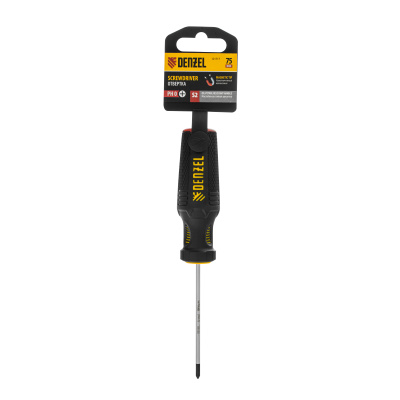 Отвертка, PH0х75 мм, S2, 3к рукоятка Denzel по ценам производителя в Воронеже с доставкой по всей России