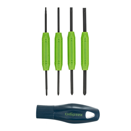 Отвертка со сменными двухсторонними насадками, 8 в 1, пластиковый кейс, CrV Сибртех по ценам производителя в Воронеже с доставкой по всей России