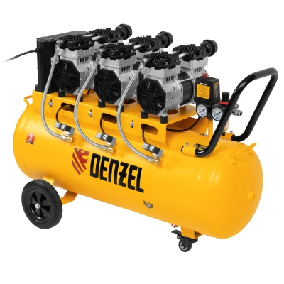 Компрессор безмасляный, малошумный  DLS 2250/100, 2250 Вт, 3x750, 100 л, 410 л/мин блок управления/ Denzel по ценам производителя в Воронеже с доставкой по всей России