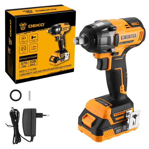 Гайковерт аккумуляторный бесщеточный DEKO DKIS-Li, 20В, 1*3.0Ач, 370 Нм по ценам производителя в Воронеже с доставкой по всей России