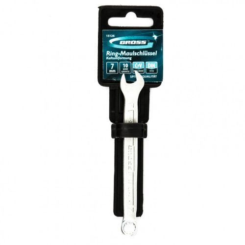 Ключ комбинированный 7 мм, CrV, холодный штамп Gross по ценам производителя в Воронеже с доставкой по всей России