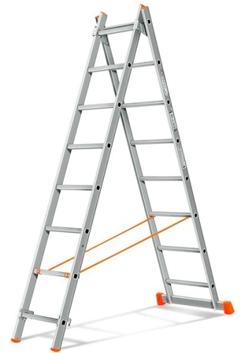 Лестница 2-х секционная алюминиевая 2*8 по ценам производителя в Воронеже с доставкой по всей России