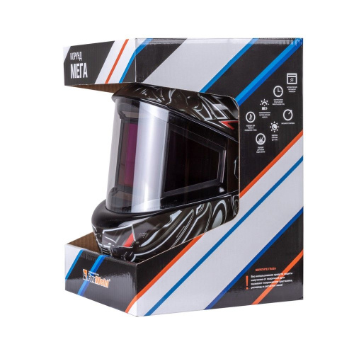 Маска сварщика КОРУНД МЕГА чёрная (ф-р MEGA, внеш. регулировка) в коробке по ценам производителя в Воронеже с доставкой по всей России