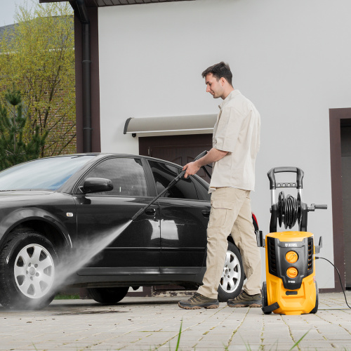 Моечная машина высокого давления R-180D, 2200 Вт, 180 бар, 380 л/ч, с барабаном Denzel купить в Москве с доставкой по всей России | ProtosMarket.ru