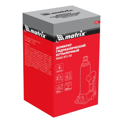 Домкрат гидравлический бутылочный, 4 т, h подъема 194-372 мм Matrix по ценам производителя в Воронеже с доставкой по всей России