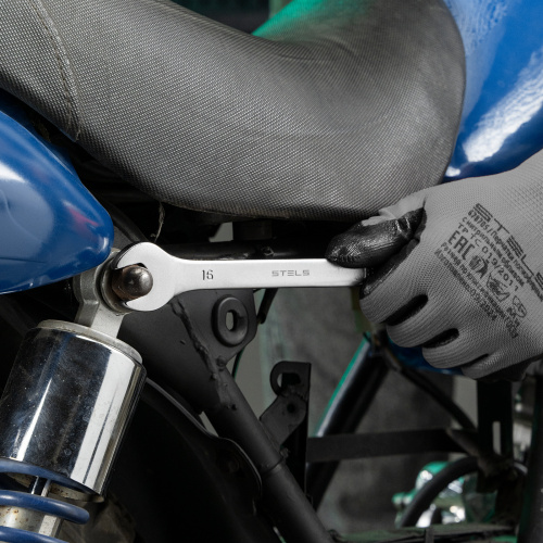 Ключ комбинированный, 16 мм, CrV, матовый хром Stels по ценам производителя в Воронеже с доставкой по всей России