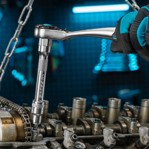 Набор торцевых головок, трещотка 120 зубьев, 1/2", CrV, 12 предметов Gross по ценам производителя в Воронеже с доставкой по всей России