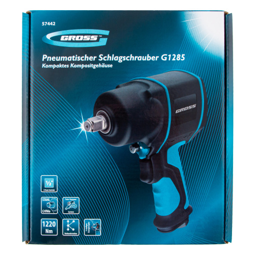 Гайковерт пневматический ударный G1285, 1/2, Twin Hammer, 1220Нм, 6500 об/мин, композитный Gross по ценам производителя в Воронеже с доставкой по всей России