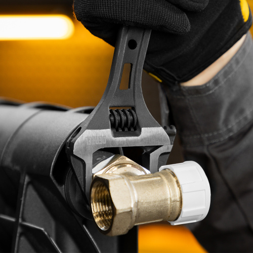 Ключ разводной, 200 мм, CrV, кованый Denzel по ценам производителя в Воронеже с доставкой по всей России