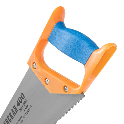 Ножовка по дереву, 400 мм, шаг зубьев 4 мм, пластиковая рукоятка по ценам производителя в Воронеже с доставкой по всей России