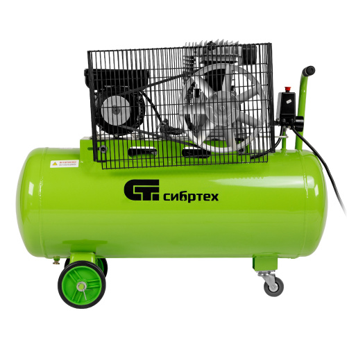 Компрессор воздушный КР-2200/100, 2.2 кВт, 350 л/мин, 100 л, ременной привод, масляный Сибртех по ценам производителя в Воронеже с доставкой по всей России