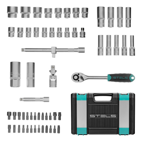 Набор инструментов, 1/2", CrV, пластиковый кейс 60 предметов Stels по ценам производителя в Воронеже с доставкой по всей России