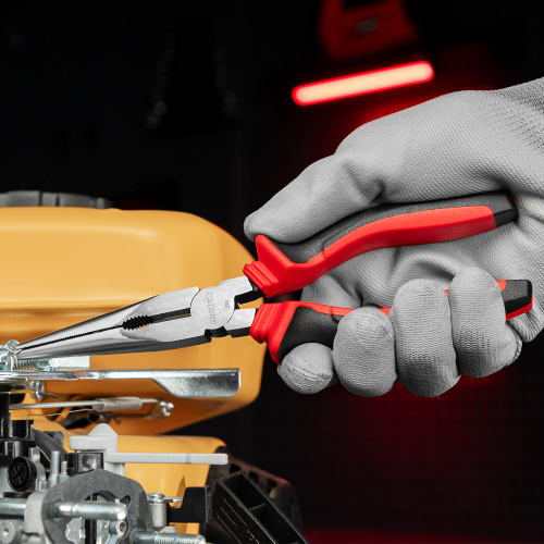 Длинногубцы прямые, 200 мм, хром-ванадий, двухкомпонентные рукоятки Matrix по ценам производителя в Воронеже с доставкой по всей России