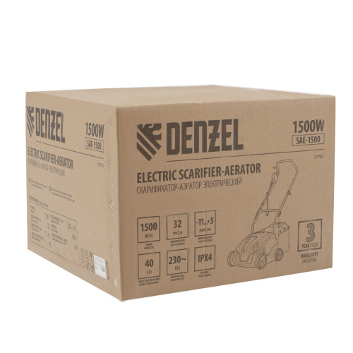 Скарификатор-аэратор  электрический SAE-1500, 1500 Вт, -11/+5 мм, 32 cм Denzel по ценам производителя в Воронеже с доставкой по всей России