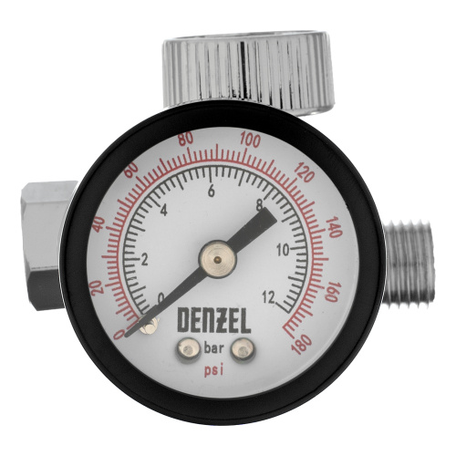 Регулятор давления с манометром для краскораспылителя K1500, 12 бар, 1/4" Denzel по ценам производителя в Воронеже с доставкой по всей России