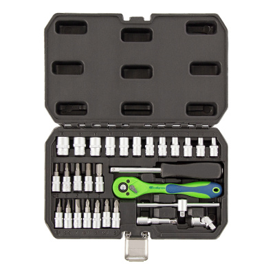 Набор инструментов 29 предметов, CrV, 1/4" Сибртех по ценам производителя в Воронеже с доставкой по всей России