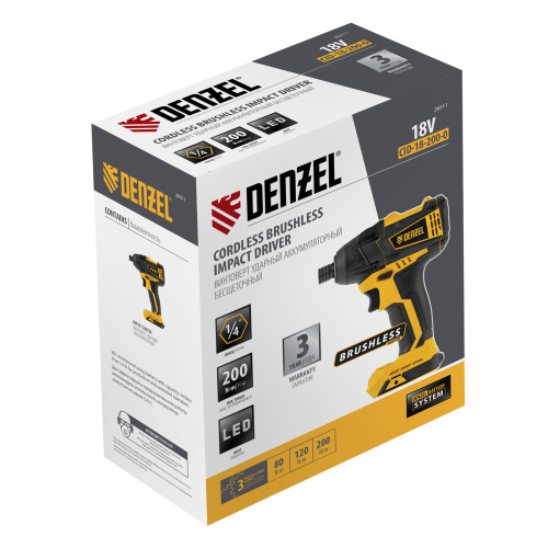 Винтоверт ударный аккумуляторный бесщет CID-IB-200-0, 18В Li-Ion Denzel по ценам производителя в Воронеже с доставкой по всей России