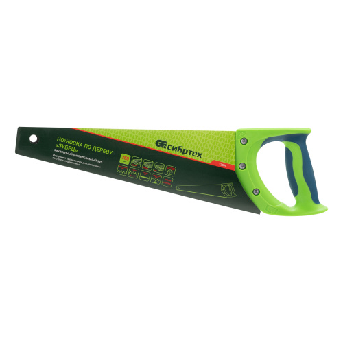 Ножовка по дереву "Зубец", 350 мм, 7-8 TPI, каленый зуб 2D, защитное покрытие, двухкомпонентная рукоятка Сибртех по ценам производителя в Воронеже с доставкой по всей России