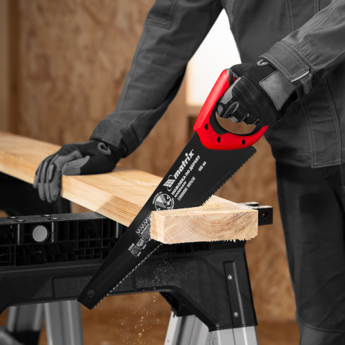 Ножовка по дереву, 400 мм, 7-8 TPI, зуб-3D, каленый зуб, тефлоновое покрытие полотна, двухкомпонентная рукоятка Matrix по ценам производителя в Воронеже с доставкой по всей России