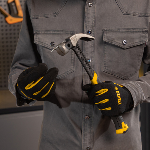 Молоток-гвоздодер 450 г, цельнокованый,боек с магнитом, двухкомп. обрезин. рук-ка Denzel по ценам производителя в Воронеже с доставкой по всей России