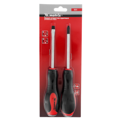 Набор ударных отверток 2 шт, PH2 х 100, SL6 х 100 CrV Matrix по ценам производителя в Воронеже с доставкой по всей России