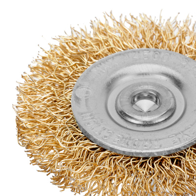 Щетка для дрели, 50 мм, плоская со шпилькой, латунированная витая проволока Matrix по ценам производителя в Воронеже с доставкой по всей России