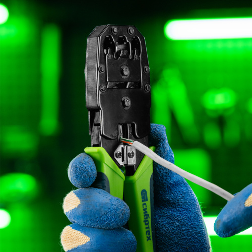 Клещи для обжима телефонных и компьютерных клемм 4P, 6P, 8P, функция обрезания проводов Сибртех по ценам производителя в Воронеже с доставкой по всей России