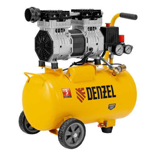 Компрессор DLS950/24 безмаслянный малошумный 950 Вт, 165 л/мин, ресивер 24 л Denzel по ценам производителя в Воронеже с доставкой по всей России