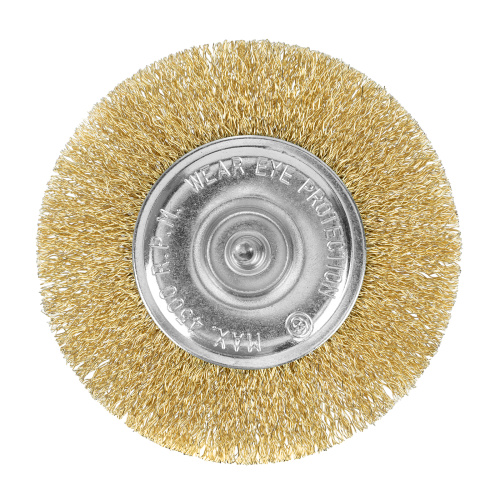 Щетка для дрели 100 мм, плоская со шпилькой, латунированная витая проволока Matrix по ценам производителя в Воронеже с доставкой по всей России
