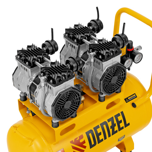 Компрессор безмасляный, малошумный DLS 2200/50, 2200 Вт, 2x1100, 50 л, 380 л/мин Denzel по ценам производителя в Воронеже с доставкой по всей России