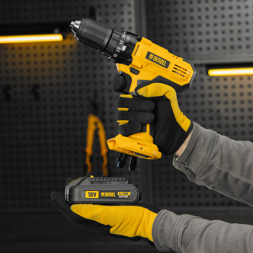 Дрель-шуруповерт аккумуляторная CDL-IB-18-02, Li-Ion, 18 В, 2 акк. Denzel по ценам производителя в Воронеже с доставкой по всей России