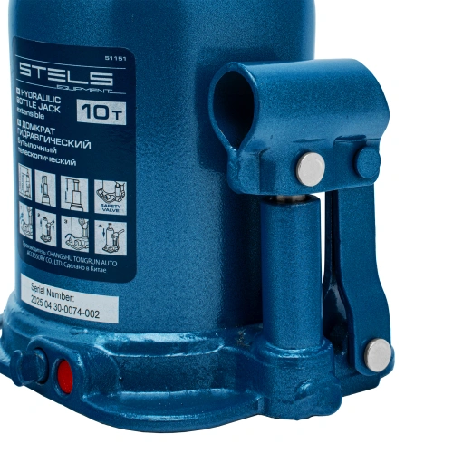 Домкрат гидравлический бутылочный телескопический, 10 т, подъем 180-430 мм Stels по ценам производителя в Воронеже с доставкой по всей России