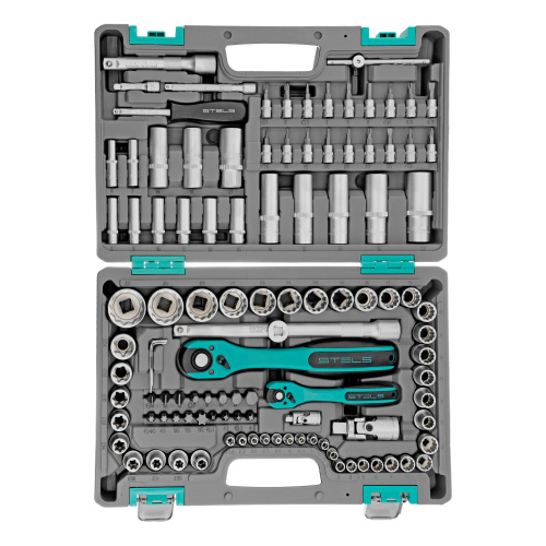 Набор инструментов 1/2", 1/4", CrV, 12 гранные головки, пластиковый кейс, 109 предмета Stels по ценам производителя в Воронеже с доставкой по всей России
