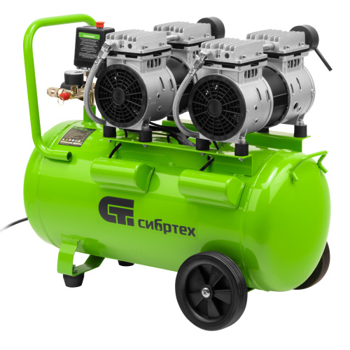 Компрессор безмаслянный малошумный МБ 2000/50, 2000 Вт, 50л, 300 л/мин Сибртех по ценам производителя в Воронеже с доставкой по всей России