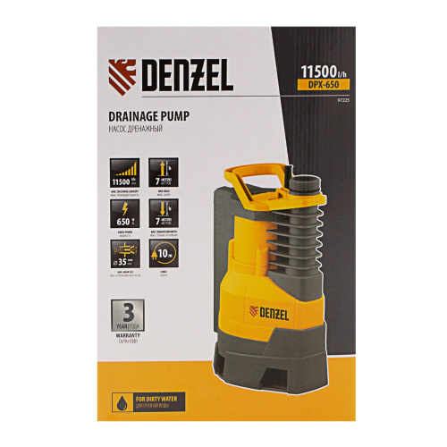 Дренажный насос DPХ650, Х-Pro, 650 Вт, подъем 7 м, 11500 л/ч Denzel по ценам производителя в Воронеже с доставкой по всей России