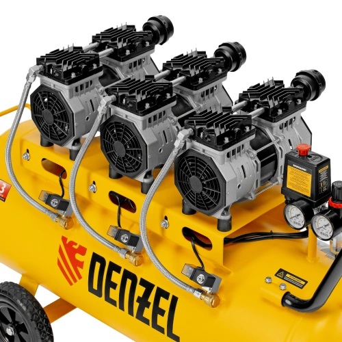 Компрессор безмасляный, малошумный DLS 1800/100,1800 Вт, 3x600, 100 л, 345 л/мин Denzel по ценам производителя в Воронеже с доставкой по всей России