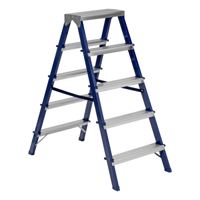 Стремянка двусторонняя 5 ступеней, стальная, Сибртех по ценам производителя в Воронеже с доставкой по всей России