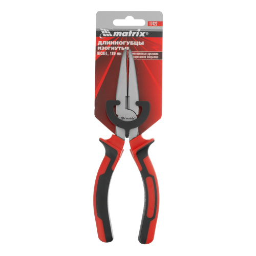 Длинногубцы изогнутые Nickel, 180 мм, никелированные, двухкомпонентные рукоятки Matrix по ценам производителя в Воронеже с доставкой по всей России