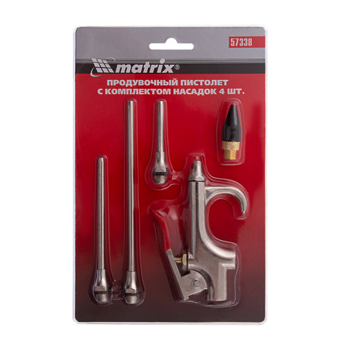 Набор продувочный пистолет, пневмат. в комплекте с насадками, 4 шт Matrix по ценам производителя в Воронеже с доставкой по всей России