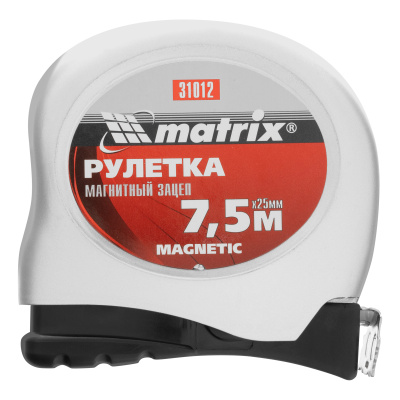 Рулетка Magnetic,7,5 м х 25 мм,магнитный зацеп Matrix по ценам производителя в Воронеже с доставкой по всей России