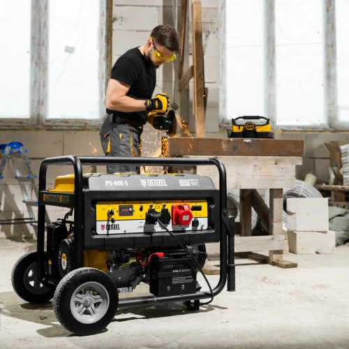 Генератор бензиновый PS 80 E-3, 6.6 кВт, 400 В, 25 л, электростартер Denzel по ценам производителя в Воронеже с доставкой по всей России