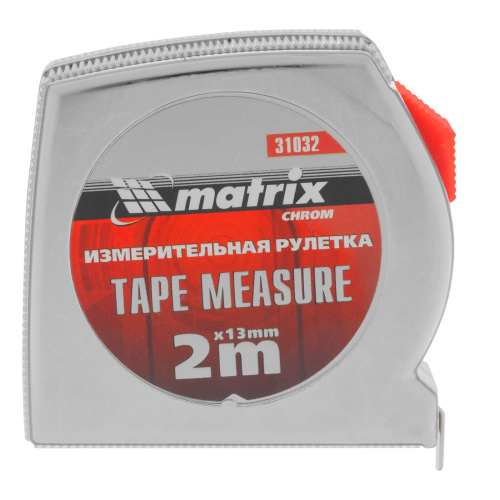Рулетка Chrom,2 м x 13 мм,хромированный корпус Matrix по ценам производителя в Воронеже с доставкой по всей России