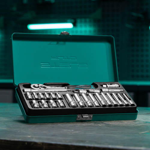 Набор торцевых головок с трещоткой, 1/4", 26 предметов Stels по ценам производителя в Воронеже с доставкой по всей России