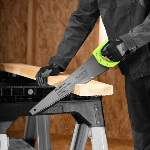 Ножовка по дереву"Зубец" для точных пильных работ, 450 мм, каленый зуб 2D, 14 TPI, двухкомпонентная рукоятка Сибртех по ценам производителя в Воронеже с доставкой по всей России